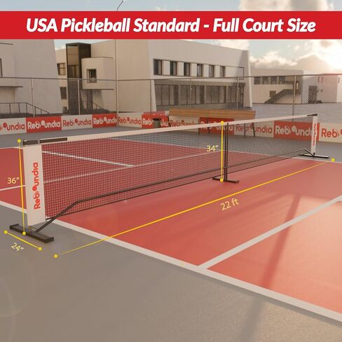 Pickleball Net Portable Outdoor, 22 Foot Official Regulation Size Pickle Ball Net System with Carrying Bag and Bonus Solo Practice Rebounder in Saudi Arabia