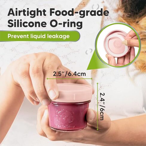 KeaBabies 2-Pack Silicone Bibs For Babies 12-Pack Glass Baby Food Freezer Containers - Silicone Baby Bibs for Eating, 4oz Containers with Lids, Food-Grade Pure Silicone Bib in Saudi Arabia
