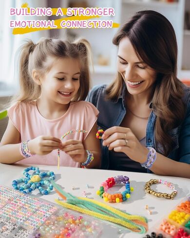 Deinduser Friendship Bracelet Kit, Rainbow Kandi Beads and 1200pcs Letter and Number & Pattern Beads, 32 Colors Pony Beads Bulk for Bracelets Jewelry Making with 4 Colorful Ropes (Princess Mix) in Saudi Arabia