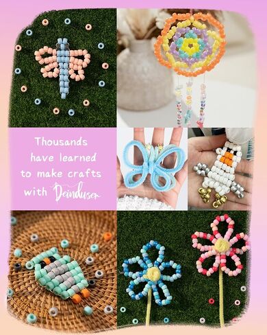 Deinduser Friendship Bracelet Kit, Rainbow Kandi Beads and 1200pcs Letter and Number & Pattern Beads, 32 Colors Pony Beads Bulk for Bracelets Jewelry Making with 4 Colorful Ropes (Princess Mix) in Saudi Arabia