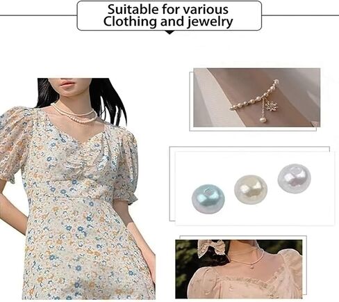 1200 قطعة 15 لونًا متدرجًا من اللؤلؤ الصناعي وخرز لؤلؤ ABS ناعم وخرز قوس قزح لصنع المجوهرات بنفسك أقراط وقلائد وأساور (قطر 6 مم) in Kuwait