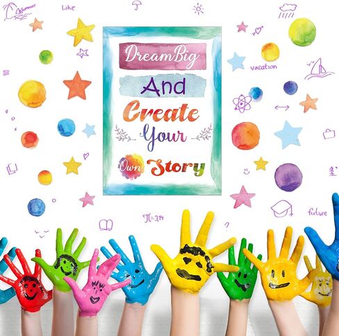 33 Pcs Watercolor Classroom Bulletin Board Decor Set Everyone is Welcome Here Poster Watercolor Positive Poster Inspiring Quote Poster Motivational Work Posters for Classroom Office Bedroom Farmhouse in Saudi Arabia