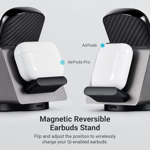 قاعدة شحن PITAKA 3 في 1، قاعدة شحن Apple لأجهزة iPhone 15/14/13/12، وAir Pods Pro/3/2، وساعة Apple مع حزمة بطارية Magsafe المحمولة [MagEZ Slider 2] in Kuwait