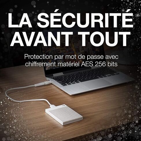 Seagate Backup Plus Ultra Touch، 1 تيرابايت، USB-C + USB 3.0 قرص صلب خارجي محمول، أبيض، خطة تصوير Adobe Creative Cloud لمدة 4 أشهر وخدمات إنقاذ لمدة عامين (STHH1000402) in Saudi Arabia