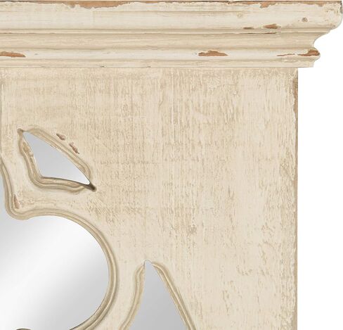 Kate and Laurel Mirabela Farmhouse Casual Wood Framed Decorative Arch Wall Mirror, White in Saudi Arabia