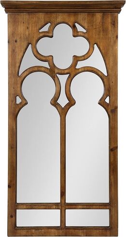 Kate and Laurel Mirabela Farmhouse Casual Wood Framed Decorative Arch Wall Mirror, White in Saudi Arabia