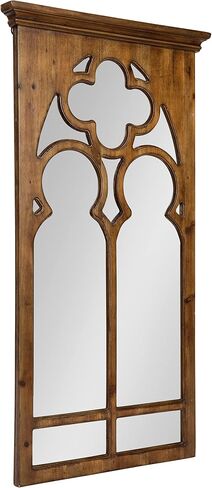 Kate and Laurel Mirabela Farmhouse Casual Wood Framed Decorative Arch Wall Mirror, White in Saudi Arabia