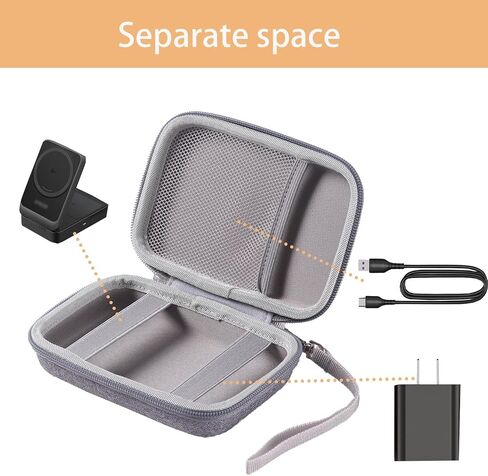 Case for Anker MagGo 3-in-1 Charging Station.Foldable Magnetic Charging Station Storage Holder Bag for Apple Watch USB-C Charger Cable and Adapter Grey in Saudi Arabia