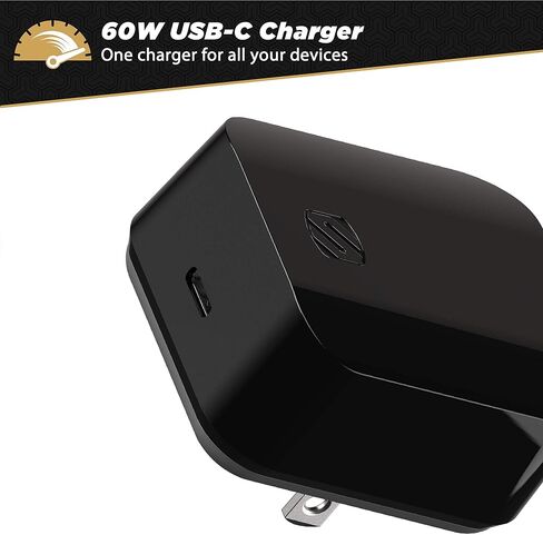 Scosche HPDC20-SP Fast Charger PowerVolt 20W Mini Cube USB-C, Wall Adapter for Phone, 4X Faster Power Charge, Portable Outlet Plug, Black in Saudi Arabia