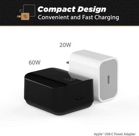 Scosche HPDC20-SP Fast Charger PowerVolt 20W Mini Cube USB-C, Wall Adapter for Phone, 4X Faster Power Charge, Portable Outlet Plug, Black in Saudi Arabia
