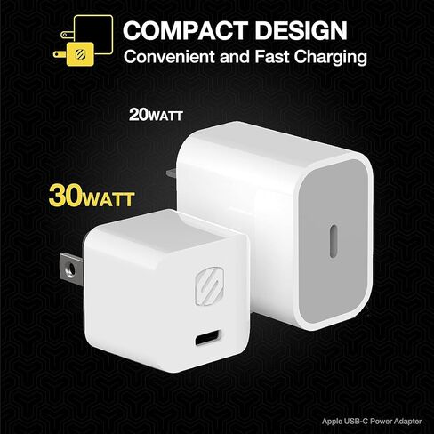 Scosche HPDC30MWT-SP Powervolt 30W USB Type-C Wall Charger Compatible with Power Delivery 3.0, 2.0, and Standard USB-C Devices, Fast Charging, White in Kuwait