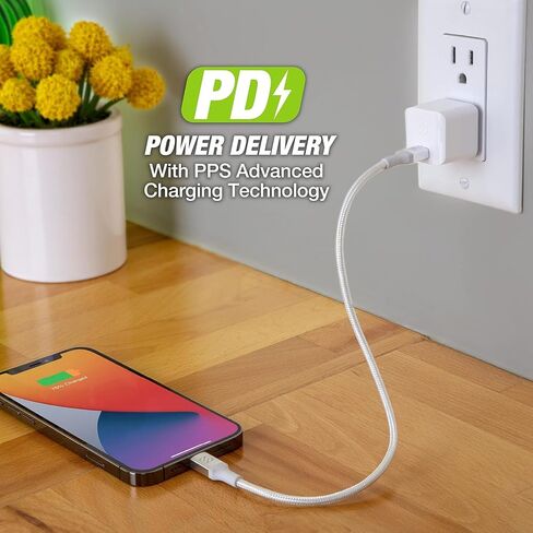 Scosche HPDC30MWT-SP Powervolt 30W USB Type-C Wall Charger Compatible with Power Delivery 3.0, 2.0, and Standard USB-C Devices, Fast Charging, White in Kuwait