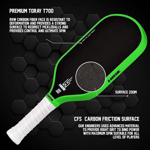 RAV PRO Pickleball Paddle - Ultimate HIGH END 16mm Japanese Toray T700 Raw Carbon Fiber CFS w/Excellent GRIT Roughness Texture, Aero Dynamic Curve, USAPA Approved, Non Slip Grip in Saudi Arabia