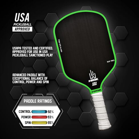RAV PRO Pickleball Paddle - Ultimate HIGH END 16mm Japanese Toray T700 Raw Carbon Fiber CFS w/Excellent GRIT Roughness Texture, Aero Dynamic Curve, USAPA Approved, Non Slip Grip in Saudi Arabia