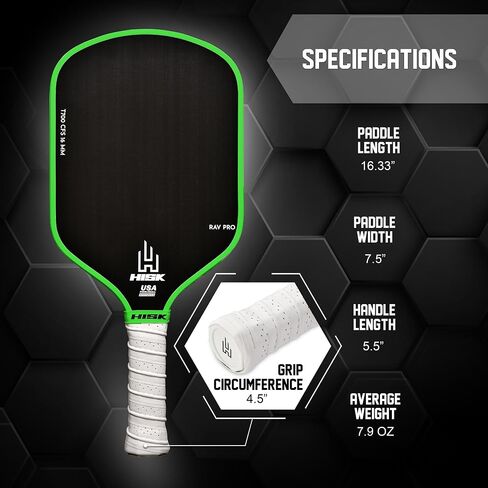 RAV PRO Pickleball Paddle - Ultimate HIGH END 16mm Japanese Toray T700 Raw Carbon Fiber CFS w/Excellent GRIT Roughness Texture, Aero Dynamic Curve, USAPA Approved, Non Slip Grip in Saudi Arabia