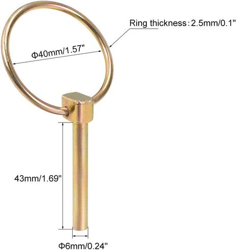 uxcell Linch Pin with Ring - 6mm x 43mm Trailer Pins Assortment Kit for Boat Kayak Canoe Trailer Tractor Trolley Horsebox 5Pcs in Saudi Arabia