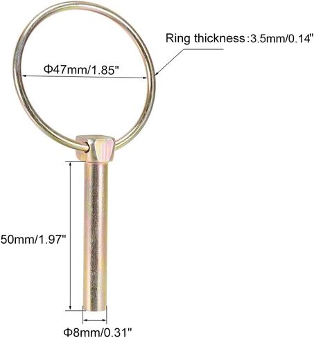 uxcell Linch Pin with Ring - 6mm x 43mm Trailer Pins Assortment Kit for Boat Kayak Canoe Trailer Tractor Trolley Horsebox 5Pcs in Saudi Arabia