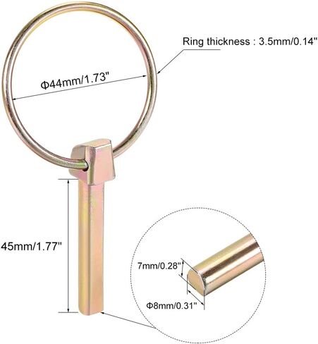 uxcell Linch Pin with Ring - 6mm x 43mm Trailer Pins Assortment Kit for Boat Kayak Canoe Trailer Tractor Trolley Horsebox 5Pcs in Saudi Arabia