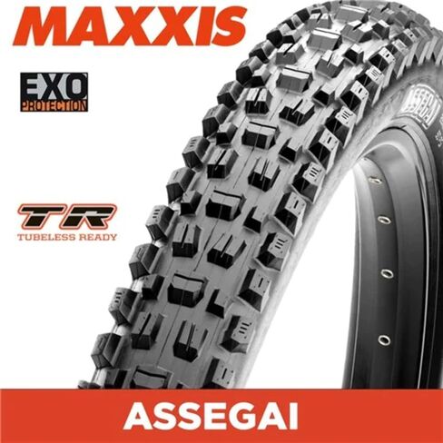 Maxxis Assegai 2.50 WT Folding Dual Compound EXO/TR Tyre - Black in Saudi Arabia