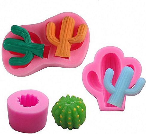 2-Pack Cactus Silicone Molds Set - MoldFun Cacti Mold for Fondant, Gum Paste, Chocolate, Candy, Candle, Polymer Clay in Kuwait
