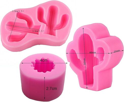 2-Pack Cactus Silicone Molds Set - MoldFun Cacti Mold for Fondant, Gum Paste, Chocolate, Candy, Candle, Polymer Clay in Kuwait