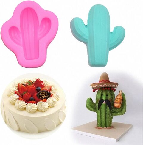2-Pack Cactus Silicone Molds Set - MoldFun Cacti Mold for Fondant, Gum Paste, Chocolate, Candy, Candle, Polymer Clay in Kuwait