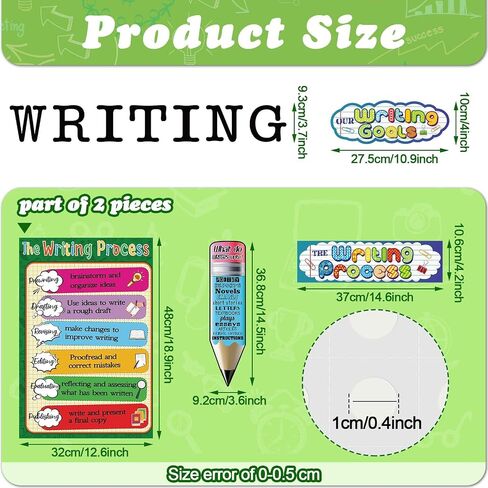 34 Pieces Writing Process Bulletin Board Decorations Writing Process Posters Learning Poster Boards Laminated Educational Learning Classroom Wall Posters Bulletin Board Decorations… in Saudi Arabia