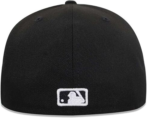 قبعة MLB Boston Red Sox Basic 59Fifty للرجال من New Era، مخطط أسود 7 3/8 in Saudi Arabia
