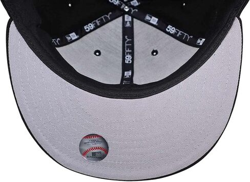 قبعة MLB Boston Red Sox Basic 59Fifty للرجال من New Era، مخطط أسود 7 3/8 in Saudi Arabia
