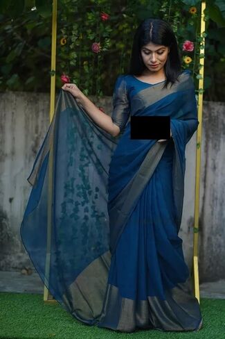 Women's Chiffon Ready To Wear one Minute Saree With Unstitched Blouse Piece in Saudi Arabia