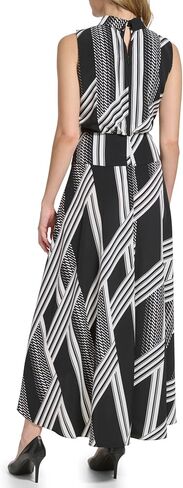 Karl Lagerfeld Paris Women's Black and White High-Low Long Dress in Saudi Arabia