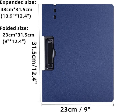 A4 Clipboard with Cover, 2 Pack Foldable Clipboards Folder Document Organiser for Business, Office, Nursing, Restaurant - Blue in Kuwait