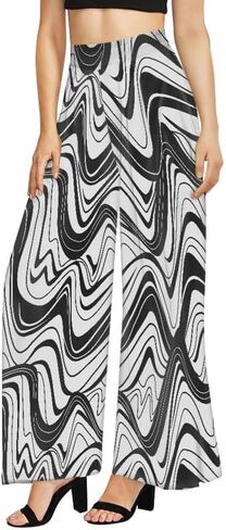 Tiger Stripes Women's Wide Leg Pants Colorful Dices Beach Palazzo Baggy Pants Starry Night Lounge Pant Trousers in Saudi Arabia