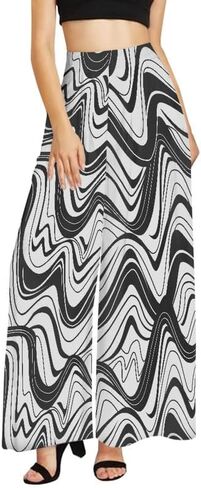 Tiger Stripes Women's Wide Leg Pants Colorful Dices Beach Palazzo Baggy Pants Starry Night Lounge Pant Trousers in Saudi Arabia