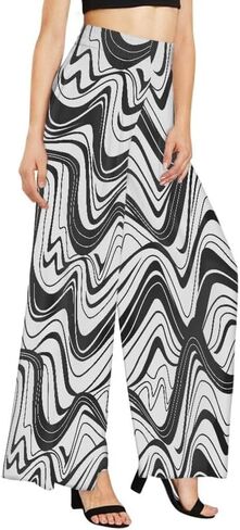 Tiger Stripes Women's Wide Leg Pants Colorful Dices Beach Palazzo Baggy Pants Starry Night Lounge Pant Trousers in Saudi Arabia