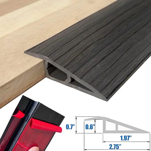 Floor-Transition-Strip Door-Threshold-Ramp 36 inch, Threshold 1/2'' ~ 3/5'', Thresholds Ramps for Doorways, Vinyl-Transition-Strip for Door/Floor (Black, 36 in) in Saudi Arabia