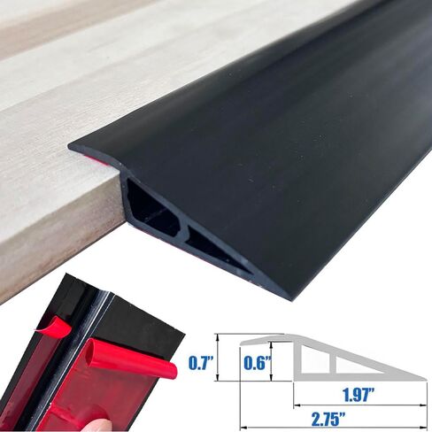 Floor-Transition-Strip Door-Threshold-Ramp 36 inch, Threshold 1/2'' ~ 3/5'', Thresholds Ramps for Doorways, Vinyl-Transition-Strip for Door/Floor (Black, 36 in) in Saudi Arabia