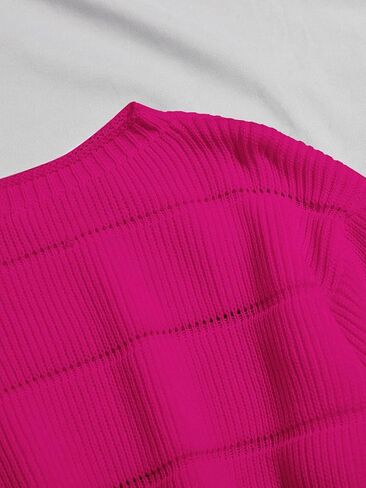 Floerns Women's Solid Rib Knit Drop Shoulder Long Sleeve Crop Pullover Sweater Top in Saudi Arabia