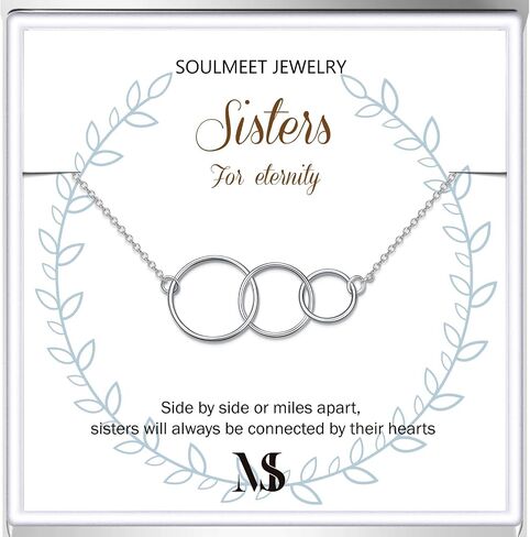 SOULMEET Sterling Silver Sister Gifts from Sister,Sister for Eternity Bracelet Gift for Best Sisters,Christmas Mother's Day Birthday Jewelry Gift for Sisters in Saudi Arabia