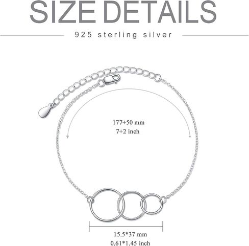 SOULMEET Sterling Silver Sister Gifts from Sister,Sister for Eternity Bracelet Gift for Best Sisters,Christmas Mother's Day Birthday Jewelry Gift for Sisters in Saudi Arabia