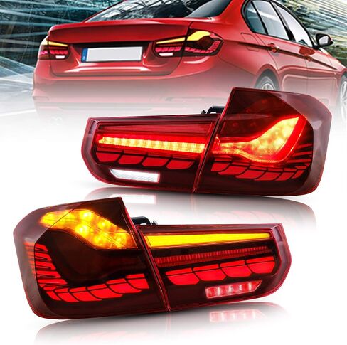 مصابيح VLAND OLED الخلفية متوافقة مع BMW 3-Series F30 F35 F80 Sedan 2013-2018 (ليس لـ 2015 328i F30) مع إشارات الانعطاف المتسلسلة الكهرمانية وإضاءة الرسوم المتحركة الديناميكية الحمراء ثلاثية الأبعاد (أنماط حمراء واضحة) in Saudi Arabia