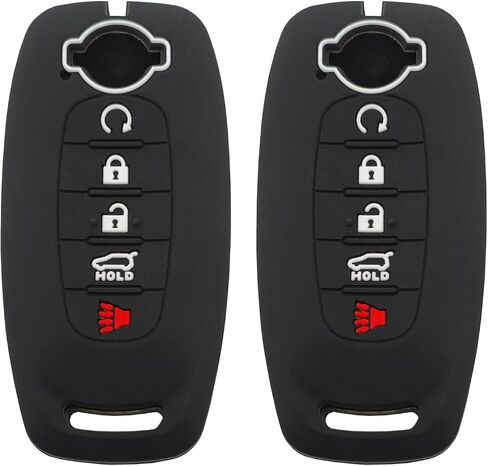 Silicone Protector Key Fob Cover Case fit for 2023 2024 Nissan Pathfinder Rogue Kicks Keyless Entry Key Fob (Black2) in Saudi Arabia