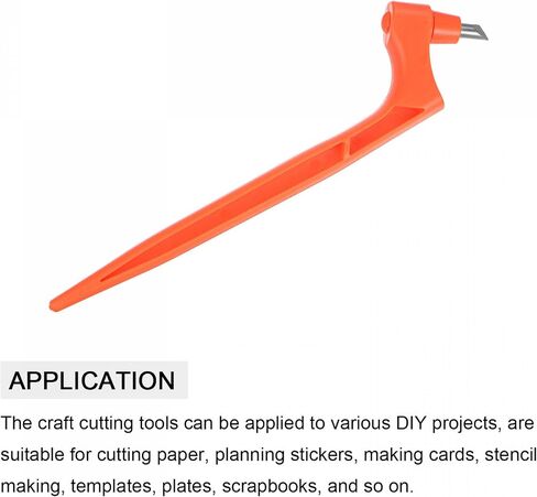 uxcell Craft Cutting Tools, 360 Degree Rotating Blades Stainless Steel Cutter with 30 45 Degree Blade for DIY Crafts Stencils Scrapbooks, Orange in Saudi Arabia