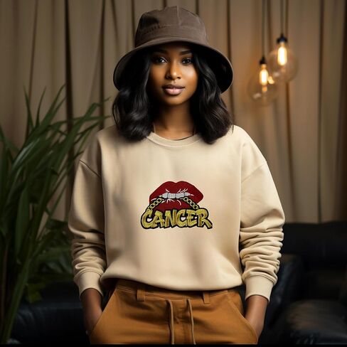 Poppin' Red Lip "Gemini" with Gold Metallic Chain, Size 4", Iron-On Embroidered Patch, Astrology Zodiac Patch, DIY in Kuwait