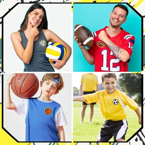 14Pcs Sports Chenille Iron on Patches Baseball Basketball Football Soccer Iron on Patch for Clothes Hats Jackets Backpack in Saudi Arabia