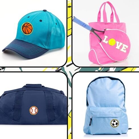 14Pcs Sports Chenille Iron on Patches Baseball Basketball Football Soccer Iron on Patch for Clothes Hats Jackets Backpack in Saudi Arabia