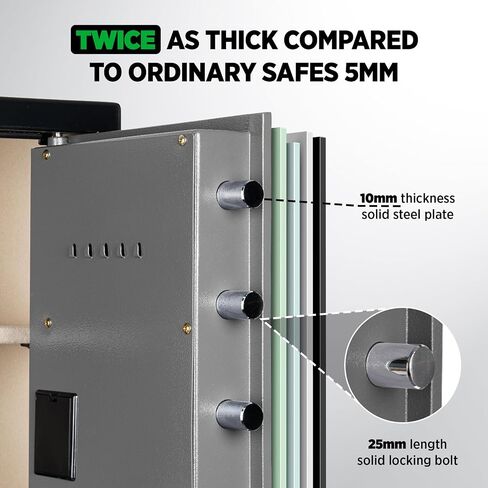 Heavy Fireproof Safe Box, 50lbs Large Steel Money Office safe, Double Lock Removable Shelf Money Safes with Alarm, Inner Light for Home and Office (2.3 Cuft Gray) in Saudi Arabia