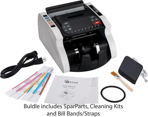 GStar Money Counter with UV/MG/IR Counterfeit Bill Detection Plus External Display with Warranty, American Brand, American Seller (1200 Notes/Min. & Total Value Count Function) in Saudi Arabia