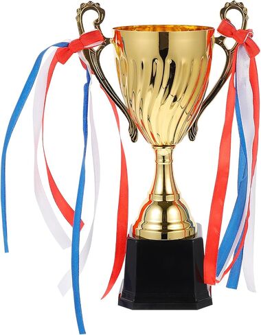 BESPORTBLE Metal Trophy Cup 9.5inch Gold Trophy Award Trophy Winner Trophy Award for Sports Soccer Football Basketball League Match Other Teamwork Tournaments Competitions in Saudi Arabia