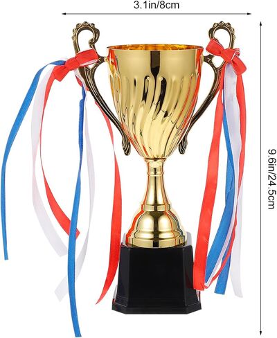 BESPORTBLE Metal Trophy Cup 9.5inch Gold Trophy Award Trophy Winner Trophy Award for Sports Soccer Football Basketball League Match Other Teamwork Tournaments Competitions in Saudi Arabia